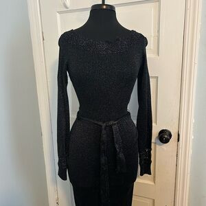 Wenjilli Metallic Black Evening Top